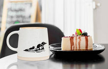 Load image into Gallery viewer, Wide Base Mug with Loons-3.5"H(14oz)