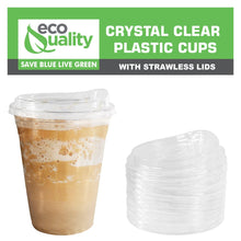 Load image into Gallery viewer, 24Oz Disposable PET Clear Plastic Smoothie Cups with Sip: 200pc