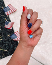 Load image into Gallery viewer, Red White & Sparkle | 4th of July Glitter Nail Art Nail Wrap
