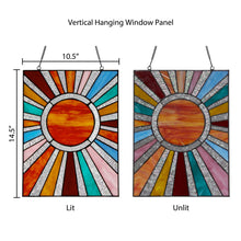 Load image into Gallery viewer, Lila Sunburst Stained Glass Panel