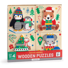 Load image into Gallery viewer, Festive Friends Set of 4 Wood Puzzles