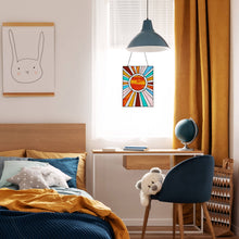 Load image into Gallery viewer, Lila Sunburst Stained Glass Panel