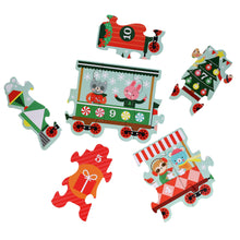 Load image into Gallery viewer, Christmas Train Shaped Floor Puzzle