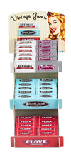 Load image into Gallery viewer, Nostalgic Gum Display Beemans Black Jack Clove Teaberry 120c