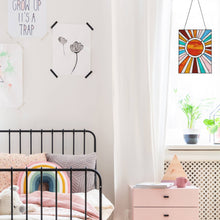 Load image into Gallery viewer, Lila Sunburst Stained Glass Panel