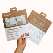 Load image into Gallery viewer, Papaya Reusable Paper Towel Sets + Hook