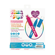 Load image into Gallery viewer, Heart Pops: Neon Highlighters