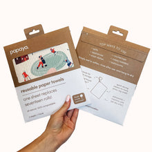 Load image into Gallery viewer, Papaya Reusable Paper Towel Sets + Hook