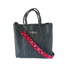 Load image into Gallery viewer, All Black Large Woven Crossbody Bag