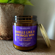 Load image into Gallery viewer, Vikings Lucky Game Day Candle