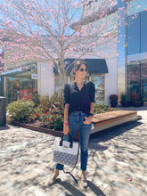 Load image into Gallery viewer, Tin Marin White Large Woven Crossbody Bag - Tan Leather