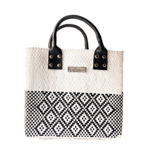 Load image into Gallery viewer, Tin Marin White Large Woven Crossbody Bag - Tan Leather