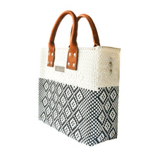 Load image into Gallery viewer, Tin Marin White Large Woven Crossbody Bag - Tan Leather