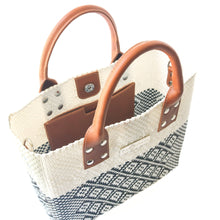 Load image into Gallery viewer, Tin Marin White Large Woven Crossbody Bag - Tan Leather