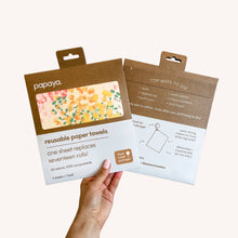 Load image into Gallery viewer, Papaya Reusable Paper Towel Sets + Hook