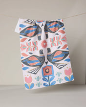 Load image into Gallery viewer, Scandi Lovebirds Tea Towel