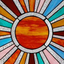 Load image into Gallery viewer, Lila Sunburst Stained Glass Panel