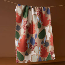 Load image into Gallery viewer, Cut Paper Leaves Mocha Tea Towel