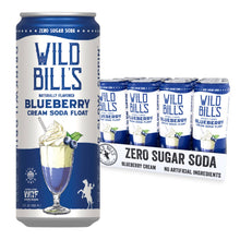 Load image into Gallery viewer, Blueberry: Zero Sugar Soda, Clean Ingredients, 12-Pack, Cans