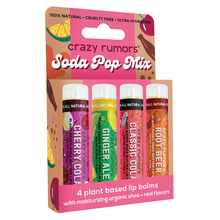 Load image into Gallery viewer, All Natural, Vegan Soda Pop Mix - 4 Pack Lip Balm Gift Box