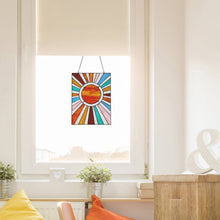 Load image into Gallery viewer, Lila Sunburst Stained Glass Panel