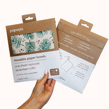 Load image into Gallery viewer, Papaya Reusable Paper Towel Sets + Hook