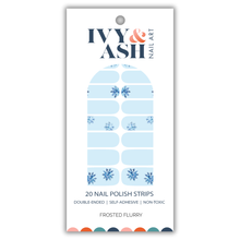 Load image into Gallery viewer, Frosted Flurry | Winter Blue Snowflake Nail Art Nail Wrap