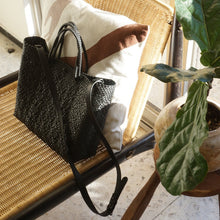 Load image into Gallery viewer, All Black Large Woven Crossbody Bag