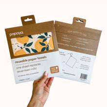 Load image into Gallery viewer, Papaya Reusable Paper Towel Sets + Hook