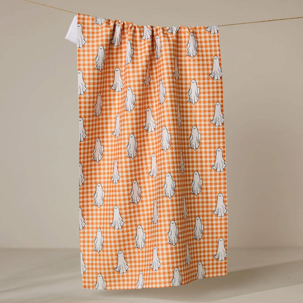 Gingham Ghosts Tea Towel