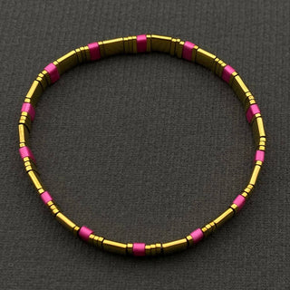5mm Glass & Hematite Beaded Elastic TILA Bracelets - BJ: H - Olita Gifts & Goods