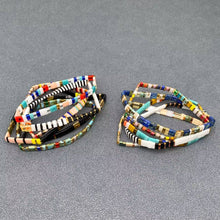 Load image into Gallery viewer, Boho Glass &amp; Hematite Beaded TILA Beads Stretch Bracelet -BJ: MIO0144A
