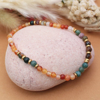 Natural Tones Stone Bead Stretch Anklet - Olita Gifts & Goods