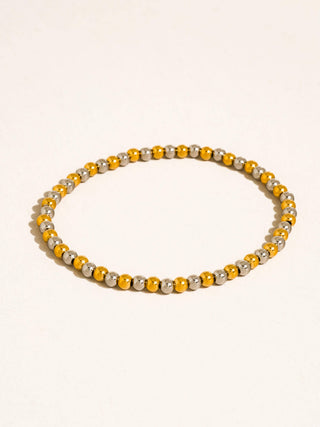 Perlisse 18K Gold Non-Tarnish Two Tone Beaded Bracelet: Multi-Colored / Perlisse-M
