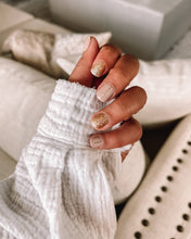 Load image into Gallery viewer, Goal Getter | Taupe &amp; Gold Glitter Neutral Nail Wrap
