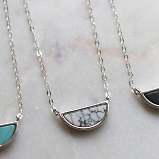 Marbled Half Moon Necklace - Olita Gifts & Goods