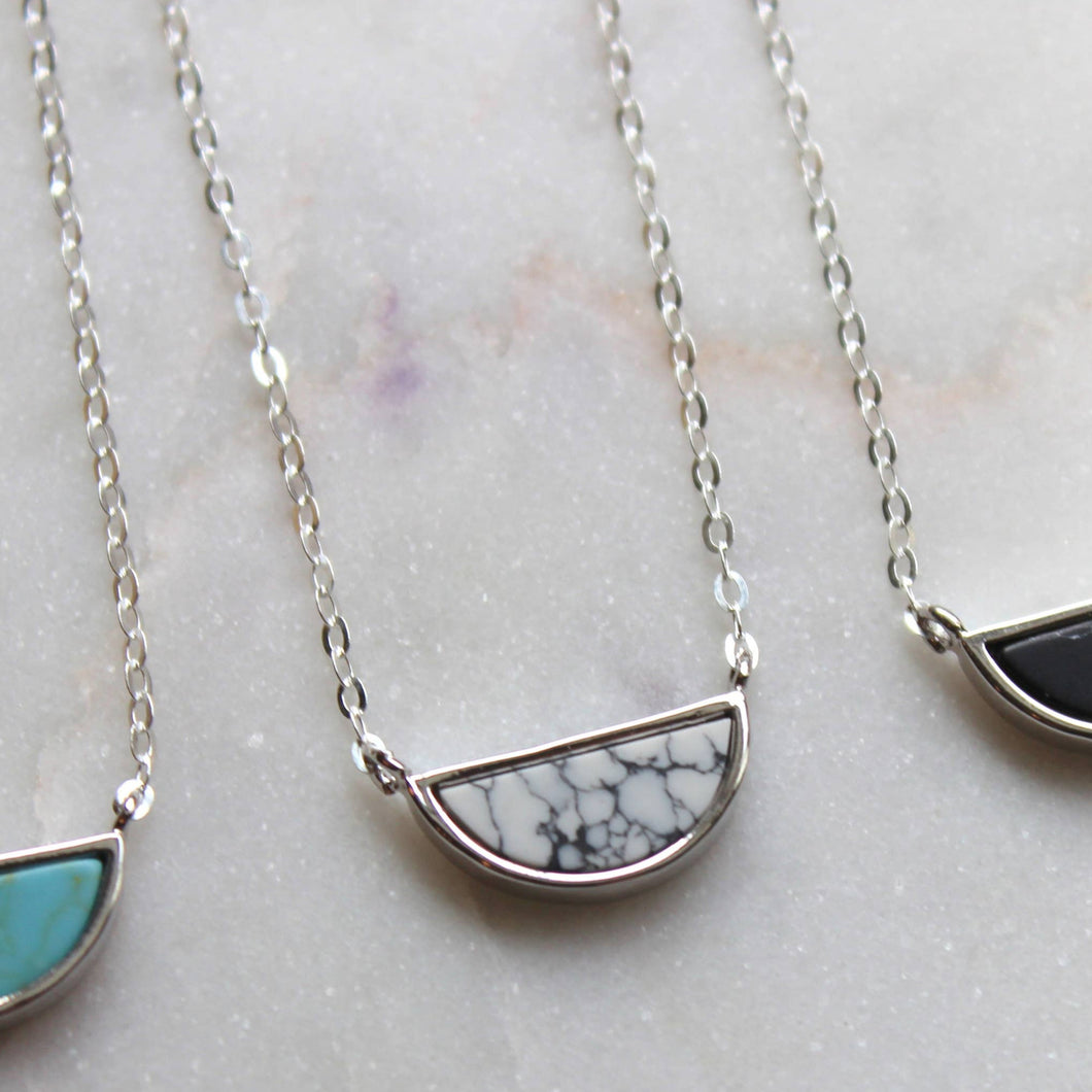 Marbled Half Moon Necklace