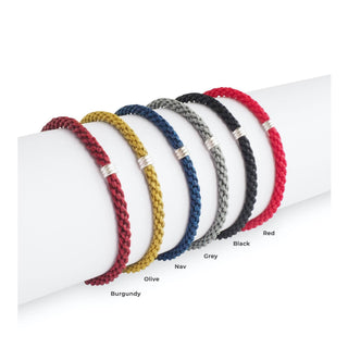 Men's Braided Bracelet | Rope Bracelet | Silver Bracelet | : Black - Olita Gifts & Goods
