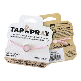 Tap To Pray® Survivor Series Bracelet: Sea Foam + Cross - Olita Gifts & Goods