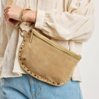 Gizelle-Suede Belt Bag: Custard - Olita Gifts & Goods