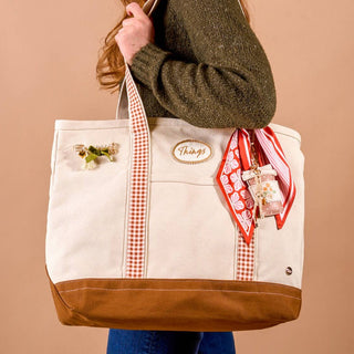 Maple Gingham Canvas Tote Bag - Olita Gifts & Goods
