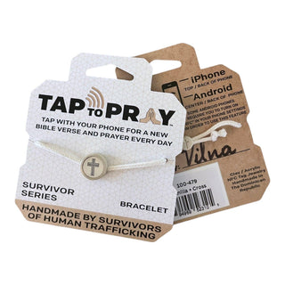 Tap To Pray® Survivor Series Bracelet: Mocha + Cross - Olita Gifts & Goods