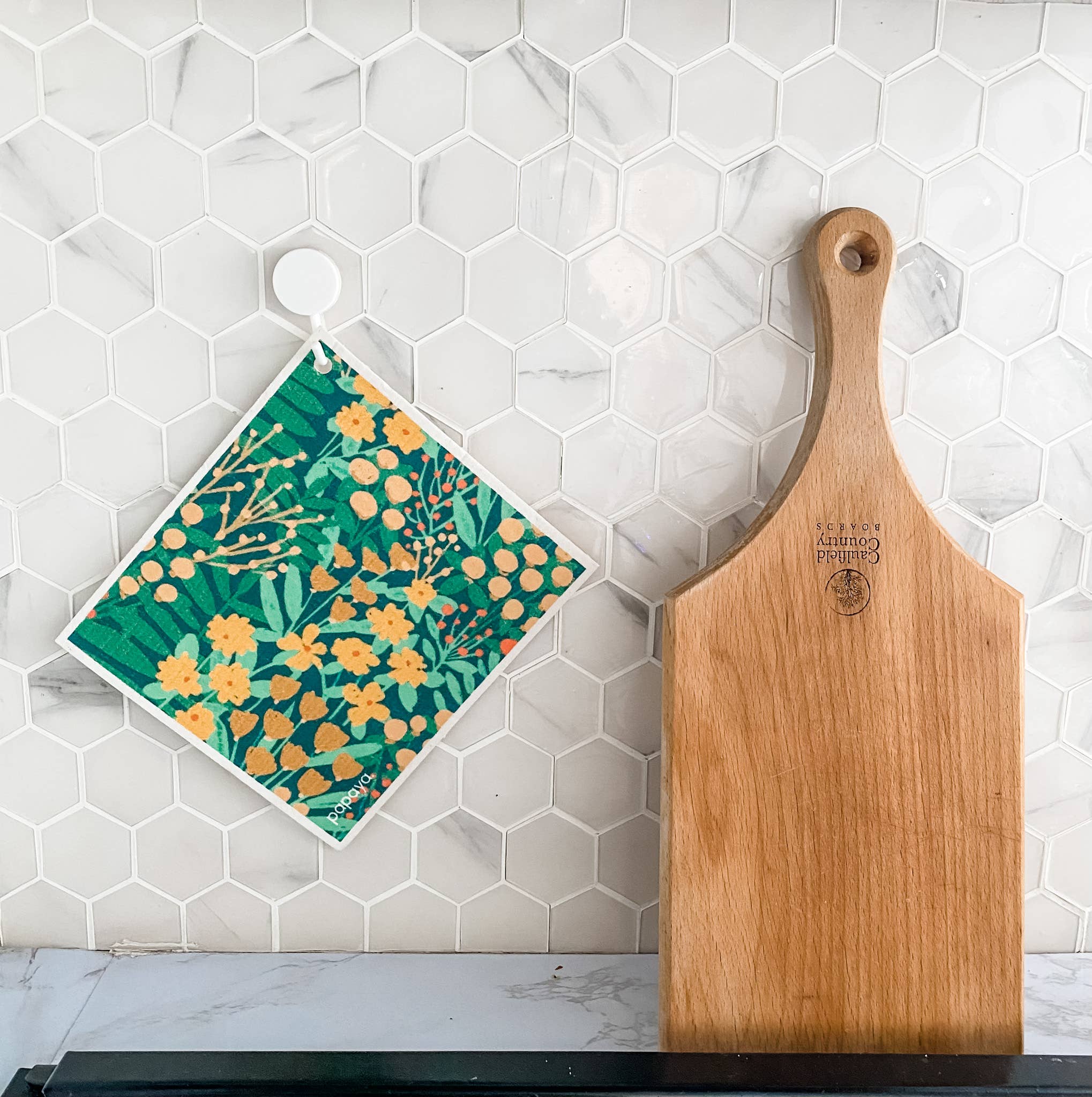 Papaya Reusable Paper Towels + Hook