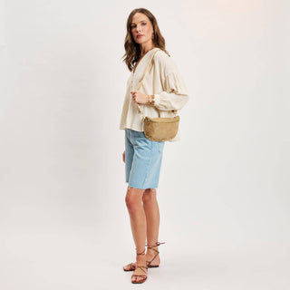 Gizelle-Suede Belt Bag: Custard - Olita Gifts & Goods