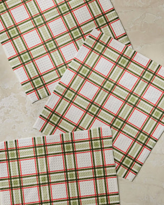 Stocking Plaid Dishcloth Set