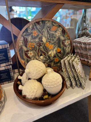 Cream Flocked Acorn