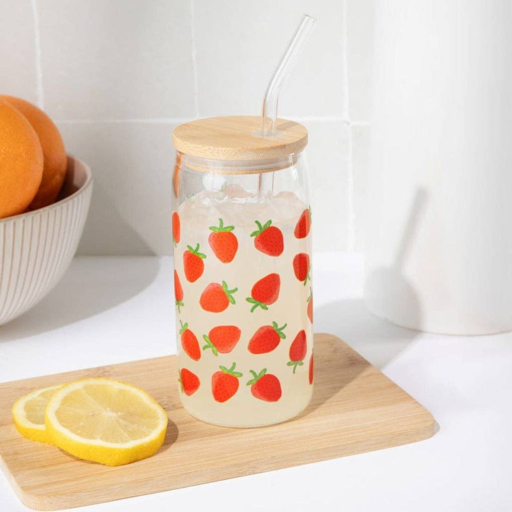 Strawberry Can Glass