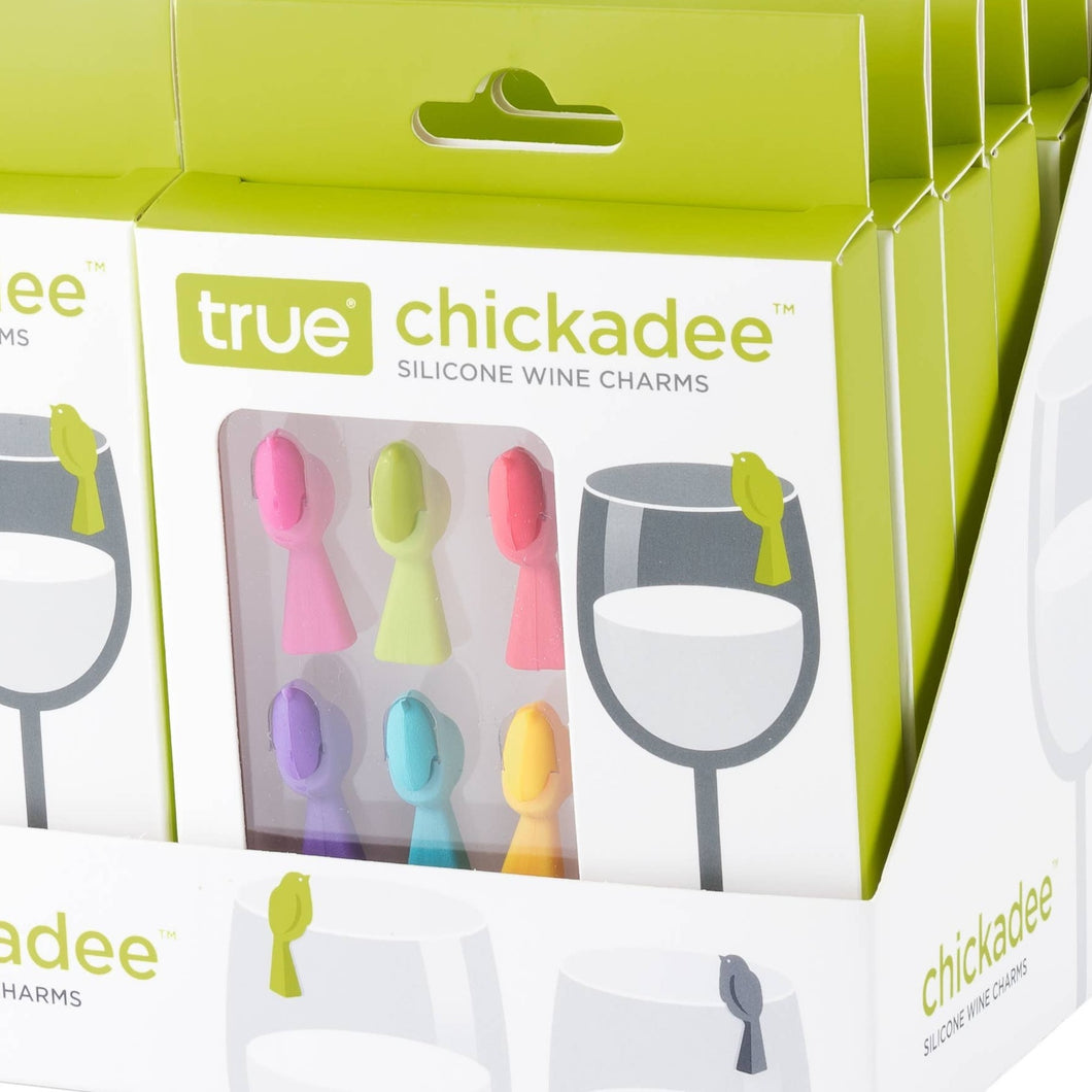 Chickadee™ Set of 6 Silicone Bird Wine Charms