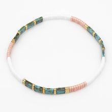 Load image into Gallery viewer, Boho Glass &amp; Hematite Beaded TILA Beads Stretch Bracelet -BJ: MIO0251B
