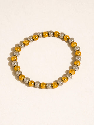 Perlisse 18K Gold Non-Tarnish Two Tone Beaded Bracelet: Multi-Colored / Perlisse-M